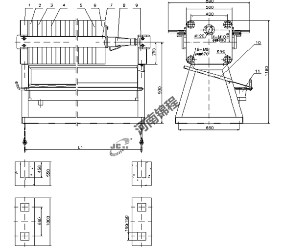 手動、千斤頂壓緊壓濾機(圖1)